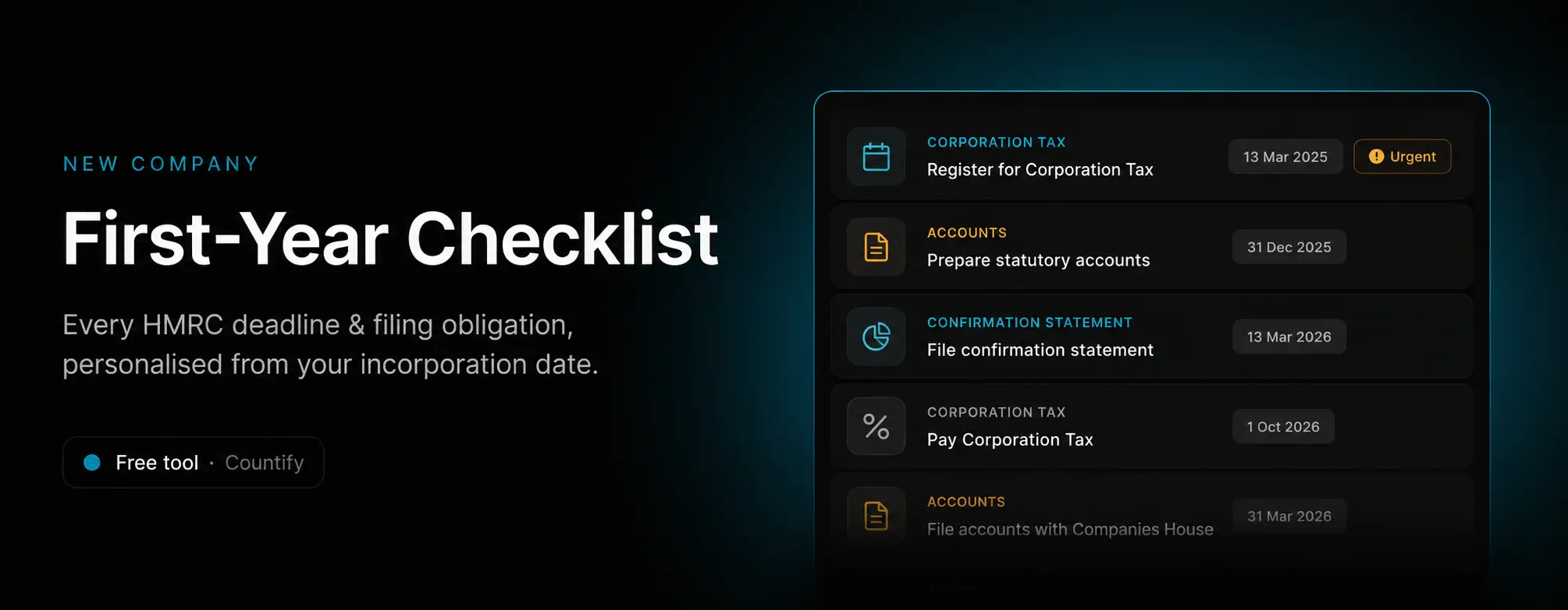 First-Year Checklist Generator from Countify